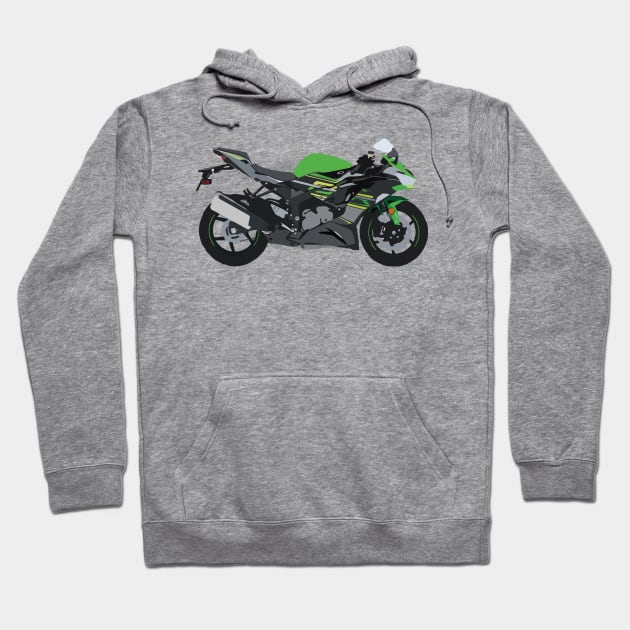 Motorcycle Kawasaki Ninja ZX-6R Hoodie by WiredDesigns